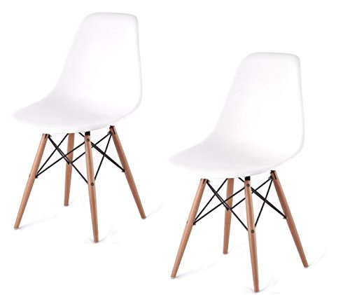 ARREDinITALY Set 2 Stühle-Design Stil DSW, Replica von Qualität Polypropylen weiß und Geprüfte Catas.