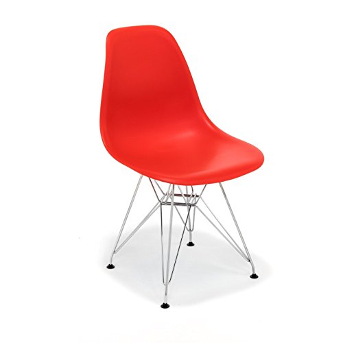 Hochwertige Tower replica Eames Stuhl, Polypropylen und Stahl rot