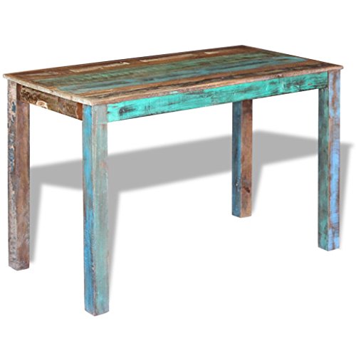 Festnight Retro Esstisch Holz Tisch Esszimmertisch Küchentisch aus Recyceltes Massivholz 115x60x76cm für Küche oder Esszimmer