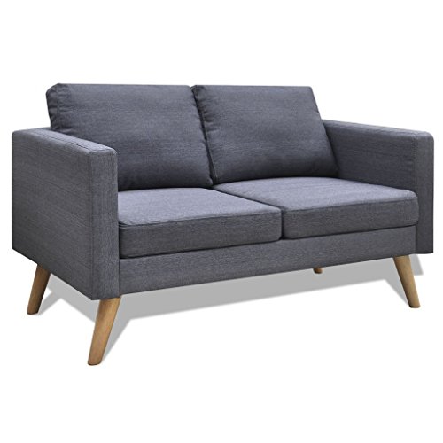 vidaXL Sofa 2-Sitzer Polstersofa Stoffsofa Lounge Couch Holz Design Sitzmöbel